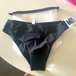 Moschino Womens Bikini Bottoms Italian Size 2 Black BRAND NEW w Bag MAKE OFFER